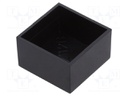 Enclosure: designed for potting; X: 21mm; Y: 21mm; Z: 12mm; ABS
