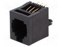 Socket; RJ12; PIN: 6; Layout: 6p6c; THT; straight