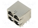 STK MJ ASSY,8POS,2X2,SHLD,CAT5