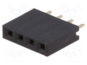 Socket; pin strips; female; PIN: 4; straight; 2.54mm; THT; 1x4; 3A