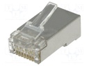 Plug; RJ45; PIN: 8; Cat: 6; shielded; Layout: 8p8c; IDC,crimped