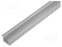 Profiles for LED modules; transparent; recessed; L: 1m; aluminium