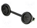 USB B micro; 1310; for panel mounting,rear side nut; USB 2.0