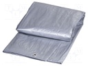 Tarpaulin; L: 3m; Width: 2m; silver; with metal rings; 120g/m2; 6m2