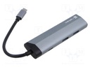 Hub USB; HDMI socket,USB A socket x2,USB C socket,USB C plug
