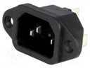 Connector: AC supply; socket; male; 10A; 250VAC; IEC 60320; C14 (E)