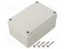 Enclosure: multipurpose; X: 86mm; Y: 128mm; Z: 58mm; SCABOX; grey