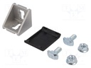 Angle bracket; for profiles; Width of the groove: 10mm; W: 38mm