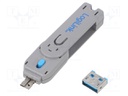 Plug; protection cap; male; push-in; straight; friction lock; blue