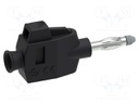 Plug; 4mm banana; 36A; 30VAC; 60VDC; black; non-insulated; on cable