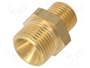 Double nipple; reducing; brass; Ext.thread: 1/4" + 3/8"