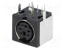 Socket; DIN mini; female; PIN: 6; shielded; THT; on PCBs; angled 90°