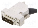 D-Sub; PIN: 15; plug; male; shielded,turned contacts; angled 45°