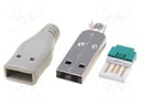 Plug; USB A; for cable; IDC; with protection