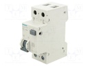 RCBO breaker; Inom: 25A; Ires: 30mA; Poles: 1+N; 230/400VAC; DIN