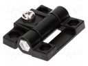 Hinge; Width: 36mm; polyamide; black; H: 43mm; V: with regulation