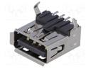 Socket; USB A; SMT; horizontal; USB 2.0; gold-plated