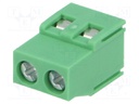 PCB terminal block; angled 90°; 5.08mm; ways: 2; on PCBs; terminal