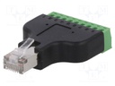 Plug; RJ45; PIN: 8; shielded; Layout: 8p8c; Colour: black; for cable