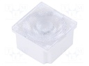 LED lens; square; Mat: polycarbonate; transparent; 45°; H: 12.55mm