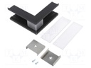 Connector 270°; black; aluminium; anodized