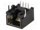 Socket; RJ45; PIN: 8; Cat: 3; shielded,low profile; Layout: 8p8c; THT