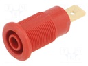 Socket; 4mm banana; 32A; 1kV; Cutout: Ø12.2mm; red; gold-plated