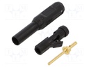 Plug; 1,5mm banana; black; gold-plated; Insulation: PA; Ø: 2.1mm