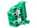 Splice terminal: rail; 0.5÷10mm2; ways: 1; terminals: 2; green; TS35