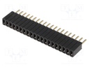 Socket; pin strips; female; PIN: 20; straight; 1.27mm; THT; 1x20