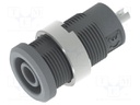 Connector: 4mm banana; socket; grey; soldered; insulated