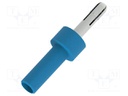 Connector: 4mm banana; socket; blue; nickel plated; EXPANSION PIN