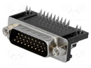 D-Sub HD; PIN: 26; socket; male; Locking: screws; angled 90°; THT