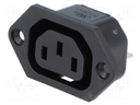 Connector: AC supply; socket; female; 10A; 250VAC; IEC 60320
