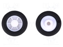Wheel; black/white; Shaft: smooth; Pcs: 2; push-in; Ø: 14mm; W: 4.5mm