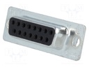 D-Sub; PIN: 15; plug; HD 20; female; soldering; for cable