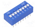 Switch: DIP-SWITCH; Poles number: 8; OFF-ON; 0.025A/24VDC; Pos: 2/8