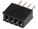 Socket; pin strips; female; PIN: 4; straight; 1.27mm; THT; 1x4