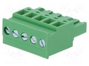 Pluggable terminal block; 5mm; ways: 5; angled; plug; female; 320V