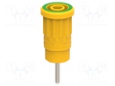 Connector: 4mm banana; socket; 36A; yellow-green; nickel plated