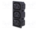 Connector: AC supply; splitter; 10A; 250VAC; IEC 60320; C13 (F)