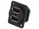 Socket; USB A; for panel mounting,plain screw hole,screw