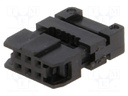 Plug; IDC; female; PIN: 6; with cable clamp; IDC; for ribbon cable