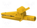 Crocodile clip; 10A; 600VDC; yellow; Overall len: 51mm