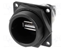 Socket; adapter; USB A socket-front,USB B socket-back; USB 2.0