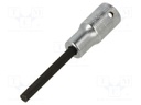 Socket; hex key,socket spanner; HEX 9/64"; 1/4"; 55mm; 44A