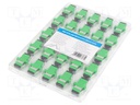 Adapter; SC/APC,both sides; 9/125um; green; 25pcs; -40÷85°C