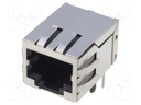 Socket; RJ45; PIN: 8; shielded,panel ground terminals; THT