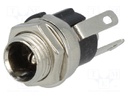 Socket; DC supply; male; 5,5/2,1mm; 5.5mm; 2.1mm; 9mm; soldering