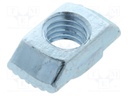 Nut; for profiles; Width of the groove: 10mm; steel; zinc; H: 1.5mm